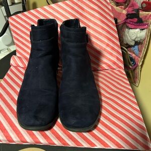 Suede Navy Ankle Boots